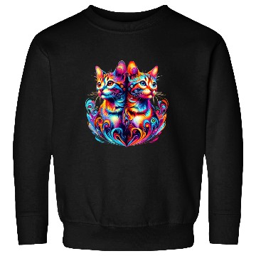Discover Bengal Kittens Colorful Cats Sweatshirts