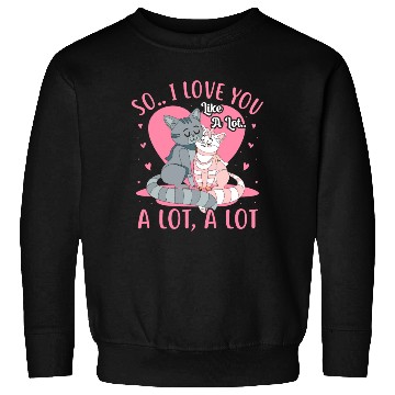 Discover Cute Valentine's Day Cartoon Cats Sweatshirts