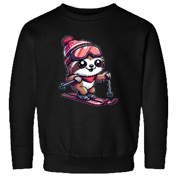 Discover Sloth Skier Winter Vacation Fun Sweatshirts
