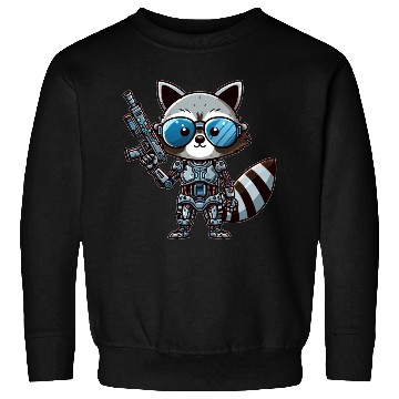 Discover Cool raccoon cyborg Sweatshirts