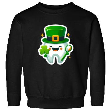 Discover St patricks day cartoon dentist design, cute tooth Sweatshirts