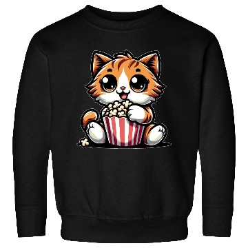 Discover Cinema Cat, Cute Tomcat with Popcorn Sweatshirts