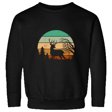 Discover Serene Deer Twilight Forest Silhouette Sweatshirts