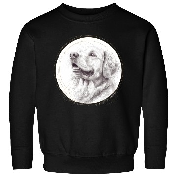 Discover Golden retriever portrait pencil sketch Sweatshirts