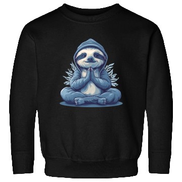Discover Yoga Sloth Relaxation Chill Chilling Meditation Sweatshirts