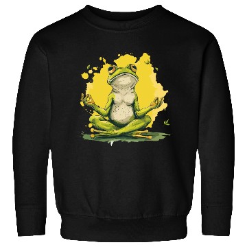 Discover Yoga Frog Relaxation Chilling Meditation Sweatshirts