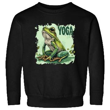 Discover Yoga Frog Relaxation Chilling Meditation Sweatshirts