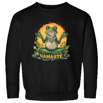 Discover Yoga Frog Relaxation Chilling Meditation Sweatshirts