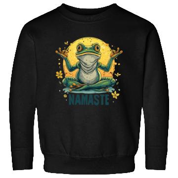 Discover Yoga Frog Relaxation Chilling Meditation Sweatshirts