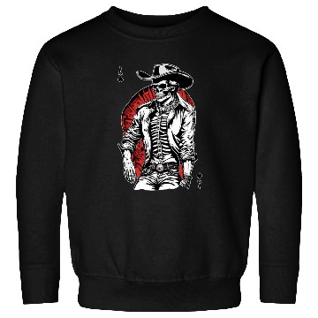 Discover Weird Wild West: Aces High Skeleton Cowboy Sweatshirts