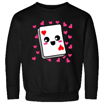 Discover Kawaii Playing Card Hearts Sweatshirts