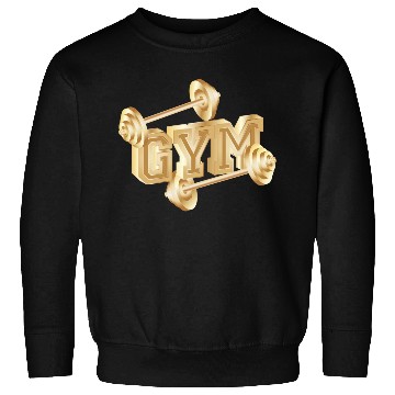Discover gold dumbbell typography for gym enthusiasts Sweatshirts