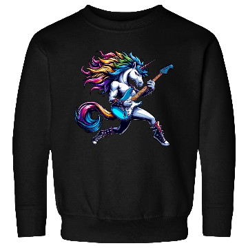Discover Unicorn Rock and Roll Bass & Guitar Sweatshirts