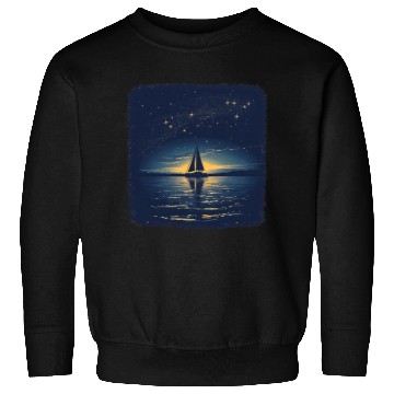 Discover Starry Night Sailing Catamaran Sweatshirts