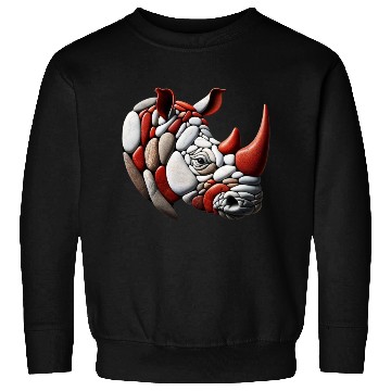 Discover Rustic Terra Rhinoceros Pebble Art Piece Sweatshirts