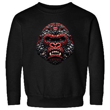 Discover Ferocious Ruby Gorilla Pebble Art Expression Sweatshirts
