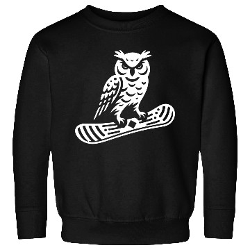 Discover Minimalist Design: Owl Snowboarder Silhouette Sweatshirts