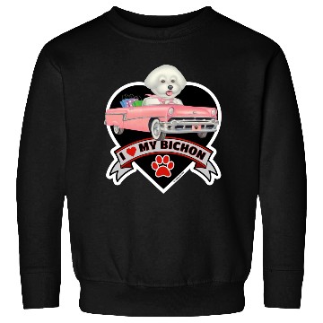 Discover A cute I love my Bichon Frise Dog Sweatshirts