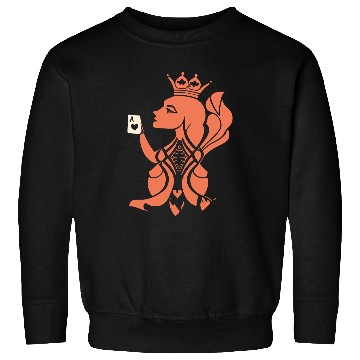 Discover Queen Hearts Playing Card Design 2 Color Vector Sweatshirts