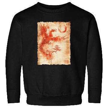 Discover Fantasy Papyrus Scroll Japanese Art Silhouette Sweatshirts