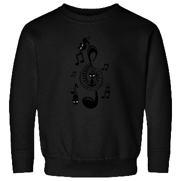 Discover Music Lover Cat Lover Treble Clef Cute Cat Piano Sweatshirts