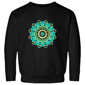 Discover Mandala blue gold black with hearts Sweatshirts
