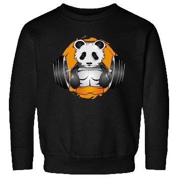 Discover Bodybuilder panda bear with barbell in the gym Sweatshirts