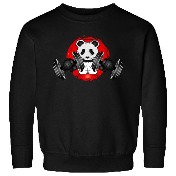 Discover Bodybuilder panda bear with barbell in gym patch Sweatshirts