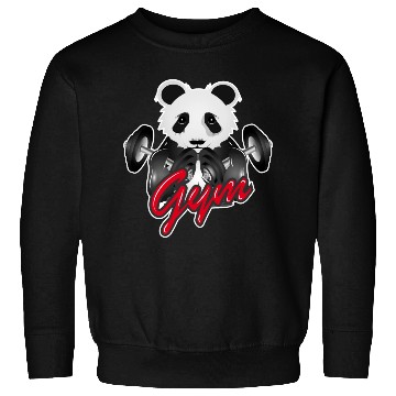 Discover Bodybuilder panda bear with barbell in gym Sweatshirts