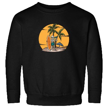 Discover Surfing Surfer Skeleton Skull Nature Sweatshirts