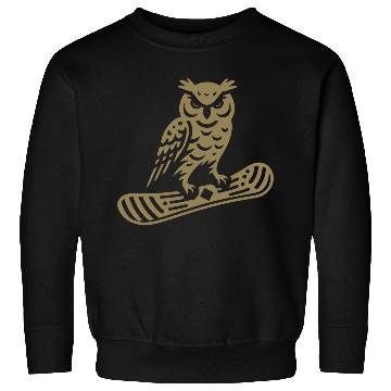 Discover Minimalist Design: Owl Snowboarder Silhouette Sweatshirts