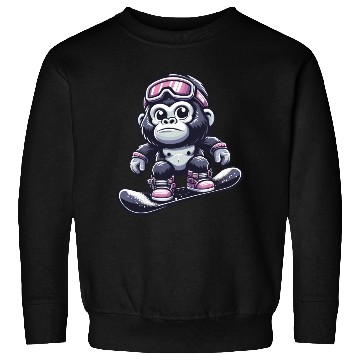 Discover Monkey Gorilla Chimpanzee Ski Vacation Skier Sweatshirts