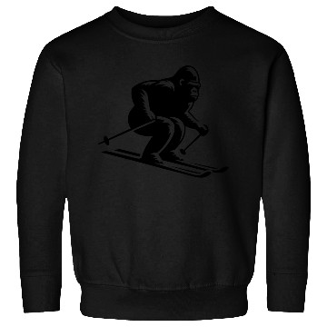 Discover Monkey Gorilla Chimpanzee Ski Silhouette Design Sweatshirts