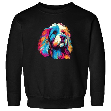 Discover Watercolor Colorful Tibetan Spaniel Sweatshirts