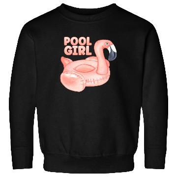 Discover Pool Girl Flamingo Floatie Swimming Pool Sweatshirts