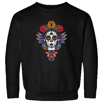 Discover Colorful Calavera Girl Head Mandala Sweatshirts