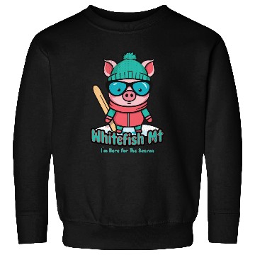 Discover Cute Pig Skiing Whitefish Mountain Sweatshirts