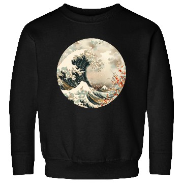 Discover Japanese them floral wave graphic Sweatshirts