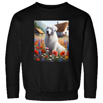 Discover Kuvasz Dog Cottagecore Meadow Serenity Men Women Sweatshirts