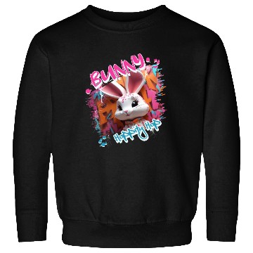 Discover Graffiti-inspired portraiture Bunny Sweatshirts