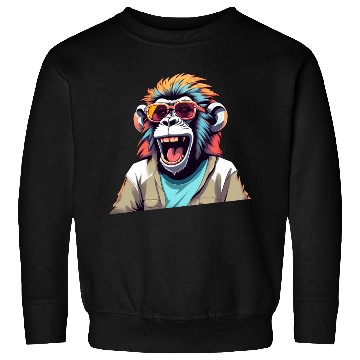 Discover Retro Laughing Monkey Sweatshirts