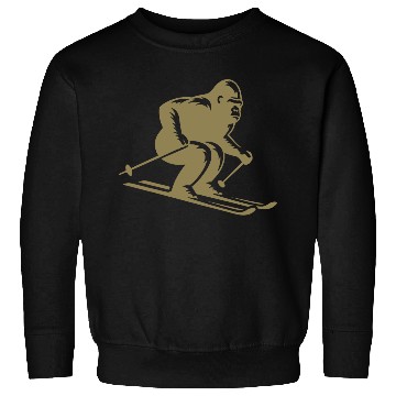 Discover Monkey Gorilla Chimpanzee Ski Silhouette Design Sweatshirts