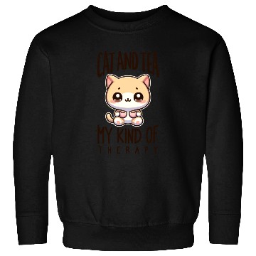 Discover Cats & Tea My Therapy Sweatshirts