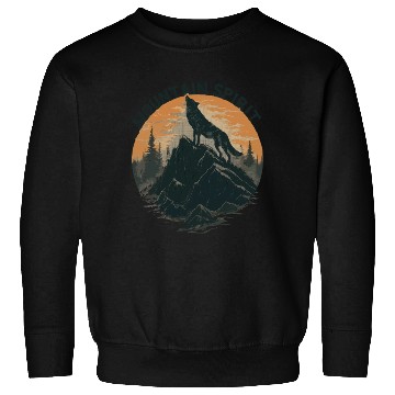Discover Mountain Majesty Wolf Howling on the Peak Sweatshirts