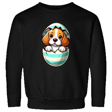 Discover Colorful Beagle Dog Easter Egg Hatching Design Sweatshirts