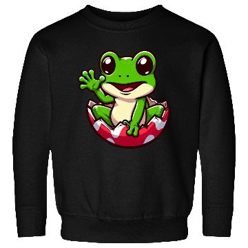 Discover Colorful Easter Egg with Hatching Frog Design Sweatshirts