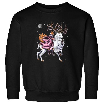 Discover Japanese Kitsune Fox Riding Cherry Blossom Deer Sweatshirts