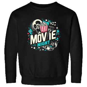 Discover Movie Night Popcorn Film Theatre Cinema Ticket Sweatshirts