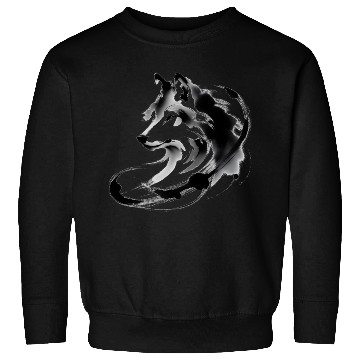 Discover Abstract Wolf Japanese Ink Art Sweatshirts
