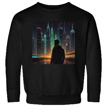 Discover Neon Horizon: A Futuristic Cityscape Sweatshirts